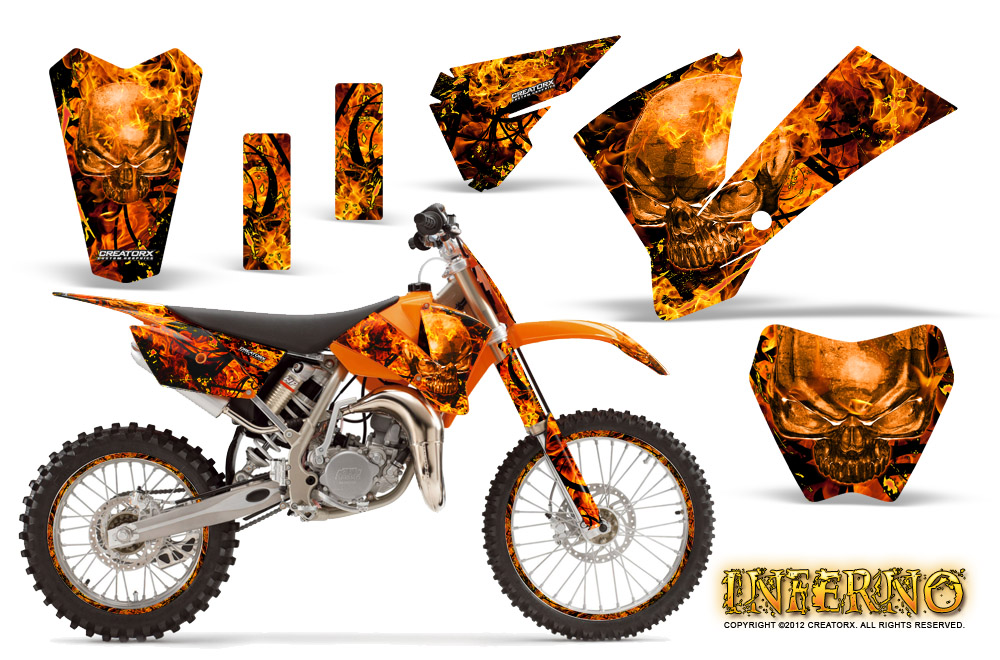 KTM SX85 04-05 Graphics Kit Inferno Orange OB NP Rims